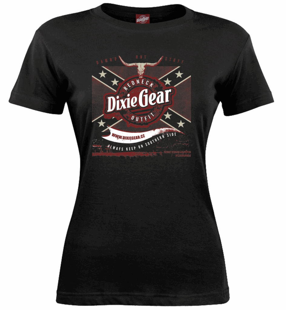 Dixie Gear text black dámské triko - L